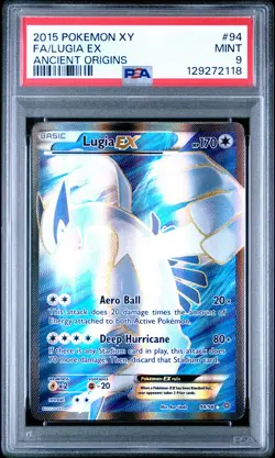 2015 POKEMON XY ANCIENT ORIGINS #94 FULL ART/LUGIA EX PSA 9 - Image 1