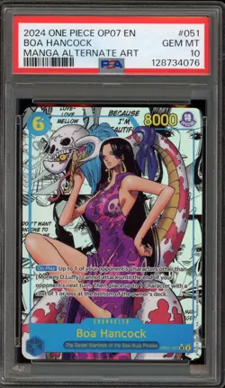 One Piece CCG Boa Hancock Manga Alternate Art OP07-051 PSA 10 Gem Mint - Image 1
