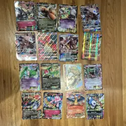 Big Pokemon Full Art Holo Card Lot 16 Cards Charizard Mewtwo Dragonite Rayquaza - Image 1