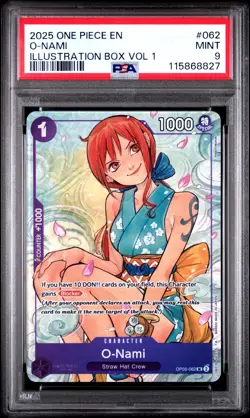 PSA 9 O-Nami (Illustration Box Vol.1) OP05-062 One Piece Promotion Cards Foil - Image 1