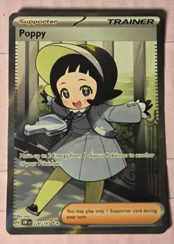 Poppy 220/197 Obsidian Flames Full Art Ultra Rare Pokemon TCG Card NM - Image 1