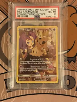 Pokemon Mimikyu Holo Secret Rare TCG Card 245/236 Cosmic Eclipse PSA 10 - Image 1