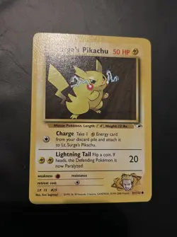 Pokemon Cards Lt. Surge's Pikachu Gym Heroes Common 81/132 Near Mint - Image 1