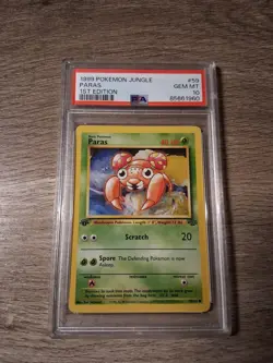 1999 Pokemon PSA 10 GEM MINT Jungle Set CARD 59 PARAS 1ST EDITION - Image 1