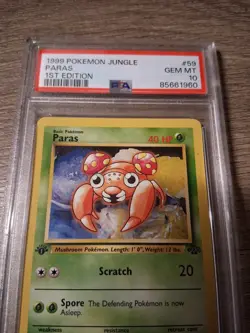 1999 Pokemon PSA 10 GEM MINT Jungle Set CARD 59 PARAS 1ST EDITION - Image 3