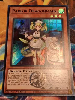 1st ed Parlor Dragonmaid BLMM-EN060 Ultra Rare Yugioh Card Light Play - Image 1