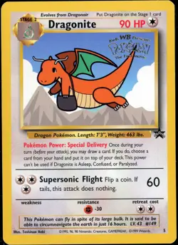 Dragonite #5 Black Star Promo WB the First Movie Stamped Card LP Pokemon TCG - Image 1