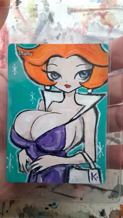 Altered MtG Hand Painted Plains One Of A Kind Anime - Image 2