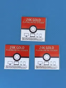 Pokemon Cubone Bulbasaur Pidgey 24K Gold Plated Sticker Korean Striking Candy - Image 2
