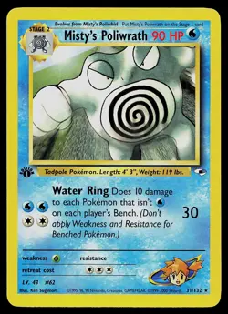 Pokemon Card - Misty's Poliwrath Gym Heroes 31/132 Rare 1st Edition - Image 1
