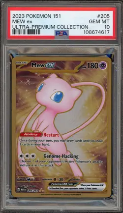 Pokemon Mew ex 151 Ultra-Premium Coll. Gold Metal Promo #205 PSA 10 Gem Mint - Image 1