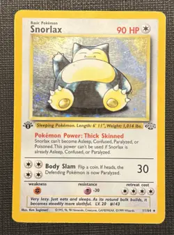 Pokemon TCG Jungle Snorlax 11/64 Holo Rare 1st Edition - Image 1