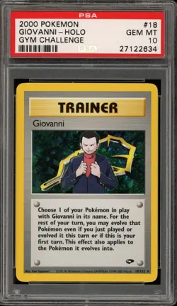 Pokemon Giovanni Gym Challenge Unlimited Holo Rare #18 PSA 10 Gem Mint - Image 1