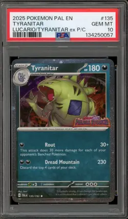 Pokemon Tyranitar Lucario/Tyranitar ex Premium Coll. Holo Rare #135 PSA 10 - Image 1