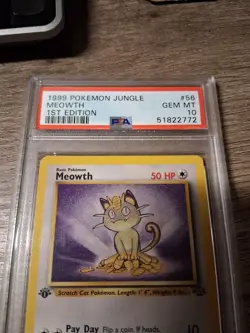 Meowth 1999 Pokemon Jungle 1st Edition #56 PSA 10 Gem Mint - Image 2