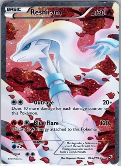 Reshiram 💎 (Full Art) RC22/RC25 Legendary Treasures: Radiant Collection Holo HP - Image 1
