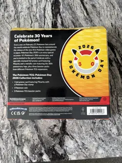Pokemon Day 2026 30th Anniversary Pikachu Promo Coin & 3 Packs (BRAND NEW) - Image 4