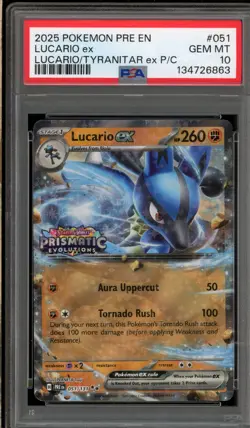 Pokemon Lucario ex Prismatic Evolutions Premium Coll. #051 PSA 10 Gem Mint - Image 1