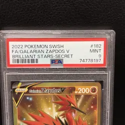 POKEMON 2022 Brilliant Stars Secret Rare FA GALARIAN ZAPDOS #182 PSA 9 Mint - Image 5