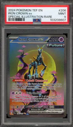 Pokemon Iron Crown ex Temporal Forces Special Illustration Rare #206 PSA 9 Mint - Image 1