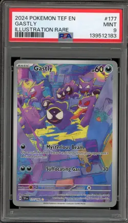 Pokemon Gastly Temporal Forces Illustration Rare #177 PSA 9 Mint - Image 1