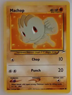 Pokemon TCG Machop Neo Destiny 73/105 Regular Unlimited Common LP - Image 1