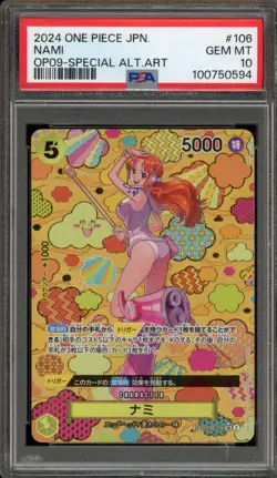 One Piece CCG Nami Japanese Special Alternate Art OP08-106 PSA 10 Gem Mint - Image 1