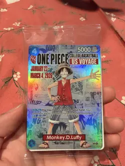 One Piece Monkey D Luffy P-055 Promo Card UNIVERSITY OF HOUSTON SEALED - Image 1
