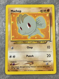 Machop 73/105 Pokemon TCG Vintage Card Neo Destiny Regular (Light Play) 2 - Image 1
