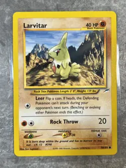 Larvitar 70/105 Pokemon TCG Neo Destiny Vintage Card Regular (Light Play) 2 - Image 1