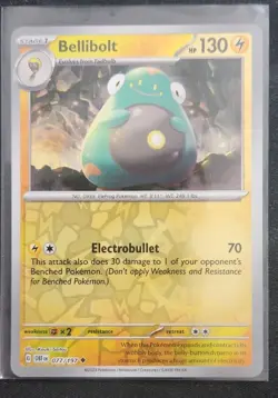 Bellibolt ERROR REVERSE HOLO BLEED 077/197 Pokemon TCG Card OBF Near Mint NM - Image 1