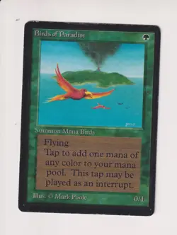BIRDS OF PARADISE BETA RARE MAGIC THE GATHERING MTG VINTAGE TCG CARD MARK POOLE - Image 1