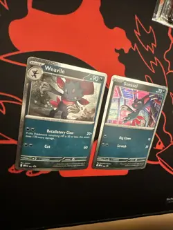 Sneasel & Weavile - Cosmos Holo Promo Pokemon Cards MEP 020 & 021 - Image 3