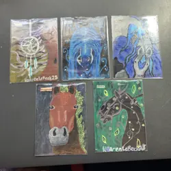 MTG Altered Art Hand Painted Land Horse Set - Image 1