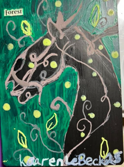 MTG Altered Art Hand Painted Land Horse Set - Image 2