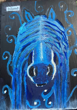 MTG Altered Art Hand Painted Land Horse Set - Image 3