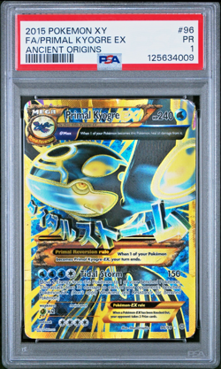 PSA 1 PR 2015 Pokemon XY Ancient Origins Full Art Primal Kyogre EX 96/98 SHINY - Image 1