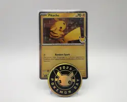 Pokemon Pikachu 051 /162 Stamped 2026 Pokemon Day 30 Promo TCG + Coin! - Image 1