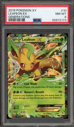 Pokemon Leafeon EX XY Generations Holo Ultra Rare #10 PSA 8 - Image 1