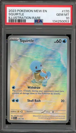 Pokemon Squirtle 151 MEW EN Illustration Rare #170 PSA 10 Gem Mint - Image 1