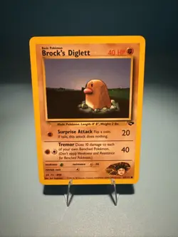 Brock's Diglett 67/132 Common Gym Challenge WOTC Pokemon LP - Image 1