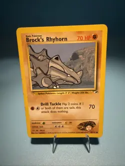 Brock's Rhyhorn 70/132 Non Holo Gym Heroes - Pokemon Card - LP - Image 1