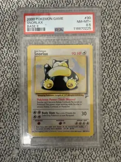 2000 POKEMON BASE SET 2 #30 SNORLAX PSA 8.5 - Image 1