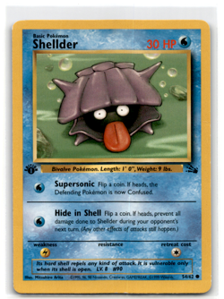 Pokemon Shellder 54/62 1st Edition Fossil Regular Light Play - Image 1