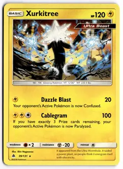 Pokemon TCG Xurkitree 39/131 SM - Forbidden Light Rare NM - Image 1