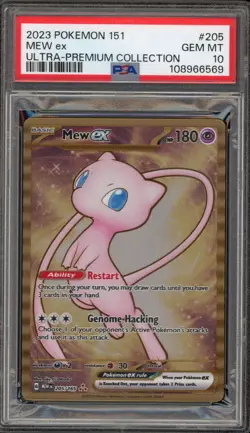 Pokemon Mew ex 151 Ultra-Premium Coll. Gold Metal Promo #205 PSA 10 Gem Mint - Image 1