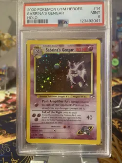 Sabrina's Gengar Holo 1234 Cert# 2000 Pokemon Gym Heroes #14 PSA 9 CLEAN COPY - Image 1