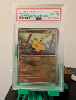 Pikachu #025 PSA 10 2023 Pokemon Sv2a Japanese Master Ball Reverse Holo - Image 3