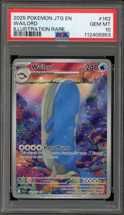 Pokemon Wailord Journey Together Illustration Rare #162 PSA 10 Gem Mint - Image 1