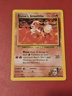Pokemon TCG Blaine's Growlithe Gym Heroes 62/132 Regular Unlimited Common - Image 1